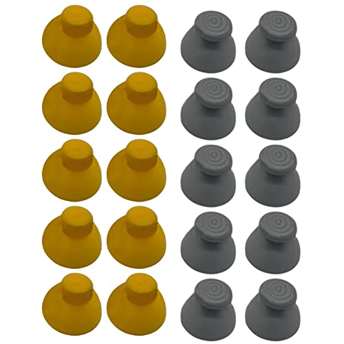 Magik 20-40Pc for Gamecube Thumbstick Caps Replacement Controller Joystick Rubber (20 Pack(10 Ea), Yellow+Gray)