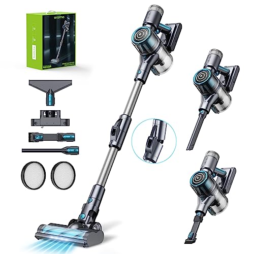 Oraimo Cordless Vacuum Cleaner,27Kpa Rechargeable Stick Vacuum Cleaner,Lightweight Cordless Vacuum Handheld,380W Brushless Motor,Up to 44mins Runtime,for Home Dust Pet Hair Carpet Hard Wood Floors