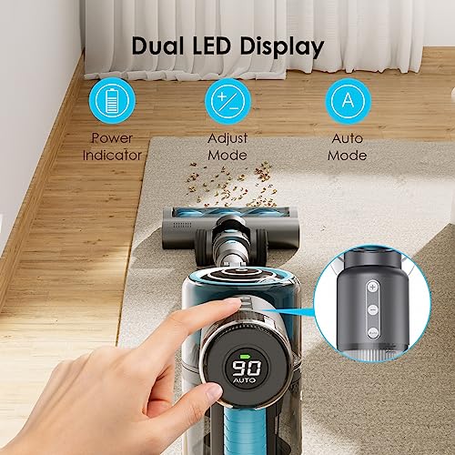 Oraimo Cordless Vacuum Cleaner,27Kpa Rechargeable Stick Vacuum Cleaner,Lightweight Cordless Vacuum Handheld,380W Brushless Motor,Up to 44mins Runtime,for Home Dust Pet Hair Carpet Hard Wood Floors