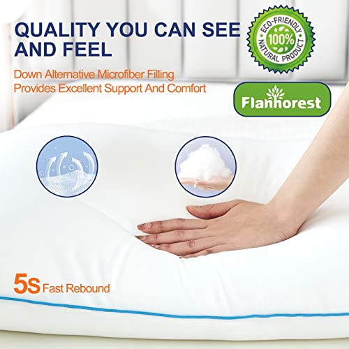 Flanhorest Bed Pillows for Sleeping - Pillows Standard Size Set of 2 Cooling Luxury Hotel Quality Pillow with Premium Plush Soft Down Alternative Fill for Side Back or Stomach Sleepers