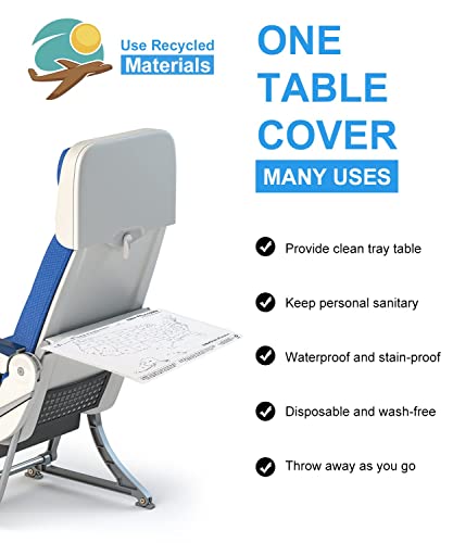 Airplane Travel Essentials Tray Table Cover, 10 Pack Disposable Placemats Provide Safe Fresh Table Surface, Travel Accessories Must Haves for Kids Baby, Toddlers, Women