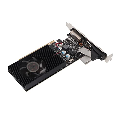 GT 610 Graphics Card, 2GB DDR3, Support DirectX 11 64 Bit, Single Fan GPU PC Gaming Video Card, PCI Express 2.0, VGA, DVI, HDMI