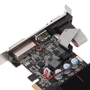 GT 610 Graphics Card, 2GB DDR3, Support DirectX 11 64 Bit, Single Fan GPU PC Gaming Video Card, PCI Express 2.0, VGA, DVI, HDMI