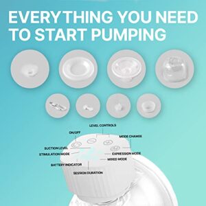 Smart Mommy Wearable Breast Pump, Hands Free Breast Pump- Electric, LCD, High Technology 3 Modes, 9 Levels- Noise Reduction, Painless and Skin Friendly, BPA Free,(Single)