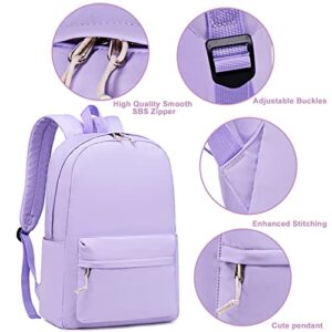 School Backpack for Teen Girls Kids Bookbags Elementary Middle School Laptop Bags Women Travel Daypacks (Purple)