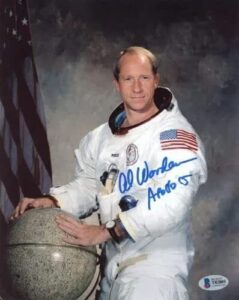 al worden signed autographed 8x10 photo apollo 15 astronaut nasa beckett bas