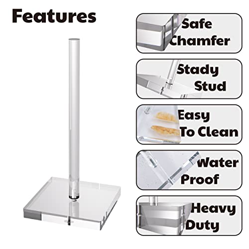 Antimbee Countertop Towel Paper Holder, Transparent Roll Papertowel Dispenser Stand