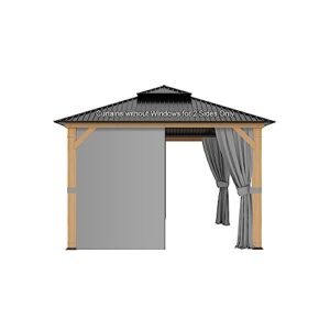 garden sunny 2 panels-10'x10' replacement universal gazebo curtains privacy sidewall,shade curtains,protecting side walls (only curtain -2 panels without pvc window)-grey