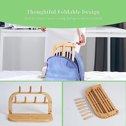 Dckuail Bamboo Baby Bottle Drying Rack, Organize Your Kitchen with Our Convenient Bottle Drying Rack,Drying Rack for Baby Bottles, Cups, Pacifiers and Accessories