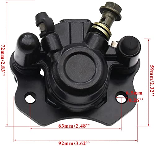 PRO BAT Rear Brake Master Cylinder Caliper Assembly+Brake Disk Rotor for 50cc 70cc 90cc 110cc 125cc Chinese Quad Taotao Boulder B1 Coolster 3050HD ATV Kids Four Wheeler, Black