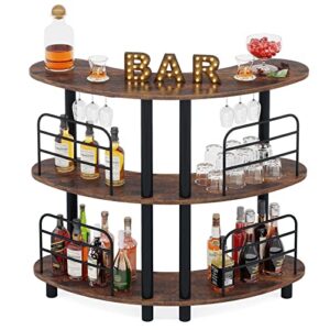 little tree bar table bat cabinet, 47.24" l ×11.81" w × 41.73" h, rustic brown
