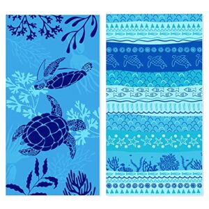 airensky 2 pack microfiber beach towel, oversized (72” x 36") quick dry pool towel, sand free beach towel, super absorbent bath towel, soft breathable and lightweight for beach, swim, hiking