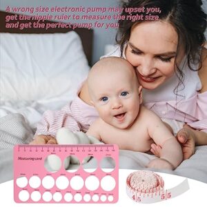 Nipple Ruler, Geepen Silicone Nipple Measurement Tool for Flanges Soft Flange Size Measure for Nipples Breast Flange Measuring Tool New Mothers Must Haves Pink Square