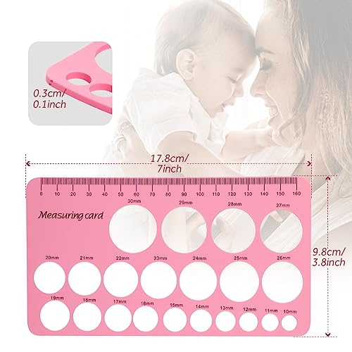 Nipple Ruler, Geepen Silicone Nipple Measurement Tool for Flanges Soft Flange Size Measure for Nipples Breast Flange Measuring Tool New Mothers Must Haves Pink Square