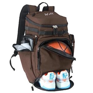 wolt | basketball backpack bag with separate ball compartment and shoes pocket, large sports equipment bag for basketball, soccer, rugby, volleyball, baseball sport backpack bag