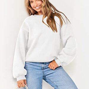 ANRABESS Sweatshirts for Women Teen Girls Loose Fit Fleece Pullover Casual Hooded Sweaters Fall Winter Fashion y2k Clothes A1026-baise-M White