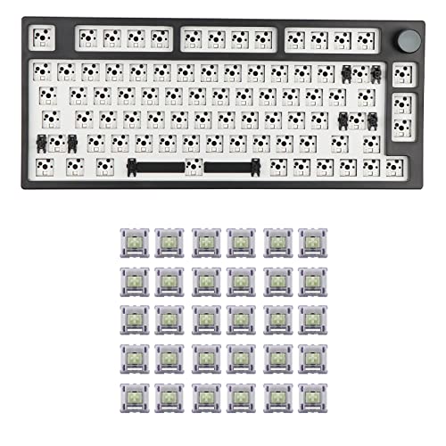 EPOMAKER TH80 Pro 75% 80 Keys Hot Swap Mechanical Gaming Keyboard Kit with Wisteria Linear Switches Set