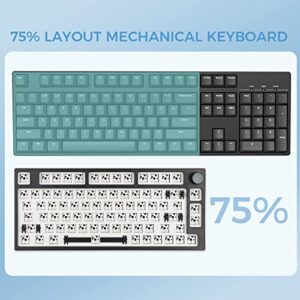 EPOMAKER TH80 Pro 75% 80 Keys Hot Swap Mechanical Gaming Keyboard Kit with Wisteria Linear Switches Set