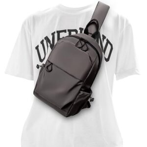 cantlor men small sling bag crossbody backpack travel daypacks chest pack lightweight outdoor shoulder bag one strap (991801-card grey)