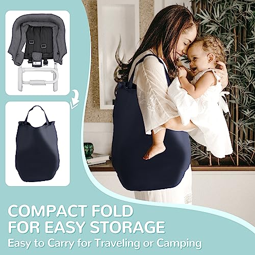 Hook On High Chair, Portable Clip on Table High Chairs for Babies and Toddlers, Removable and Washable Baby Feeding Seat, High Load Design, Attach to Table for Home and Travel- Grey