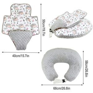 Blublu Park Baby Nursing Pillows for Breastfeeding, Multifunctional Ultra Soft Minky Nursing Pillow for Baby Boys and Girls, Baby Feeding Support Pillow for Newborn, Grey