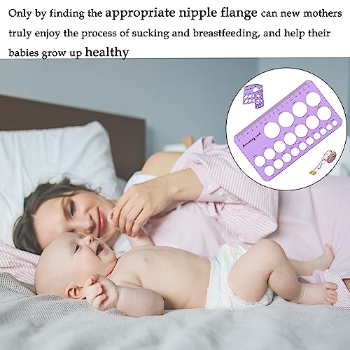 Nipple Ruler is a Measuring Tool Used to Measure The Flange Size for Nipples. Csakri This Breast Pump Sizing Tool is a Must-Have Item for New Mothers(Purple)