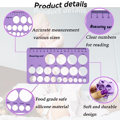 Nipple Ruler is a Measuring Tool Used to Measure The Flange Size for Nipples. Csakri This Breast Pump Sizing Tool is a Must-Have Item for New Mothers(Purple)