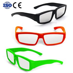 SEIC Plastic Frame Solar Eclipse Glasses in Sturdy Style, CE & ISO Certified, with 3pcs Paper Glasses as Bonus (3 Pack Adult)