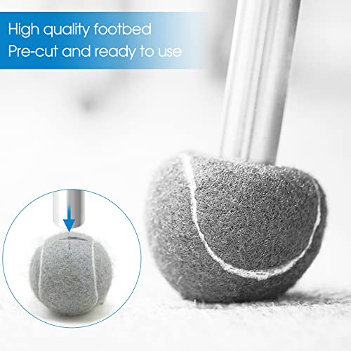 UOWGA 4PCS pre-Cut Tennis Balls, pre-Cut Walker Tennis Balls for Walkers, Furniture Legs Universal Glide Ball, Floor Protection，Grey