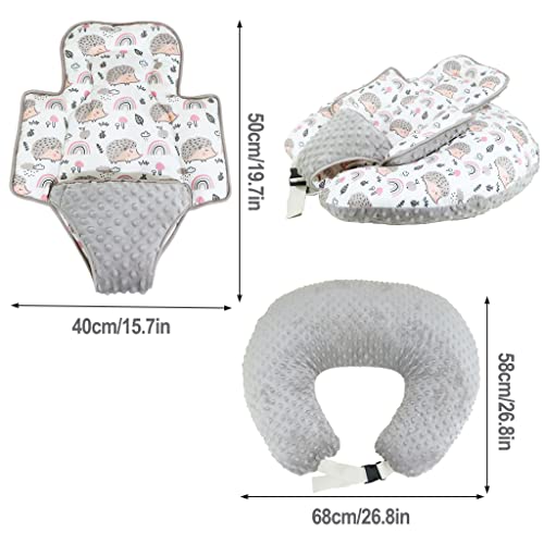 KAKIBLIN Breastfeeding Pillow, Multifunctional Baby Feeding Support Nursing Pillow for Tummy Time (Grey)