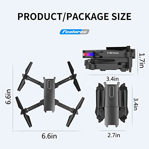 Aerial Photography Drone - RC Drone with Dual 4K HD FPV Camera and Dual Battery, Foldable Mini Remote Control Quadcopter, Altitude Hold, Headless Mode, Gifts for Women Men