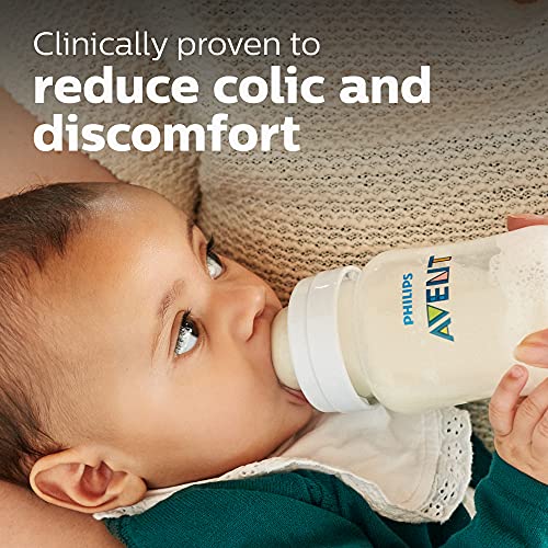 Philips Avent Anti-Colic Baby Bottles with AirFree Vent, 9oz, 4pk, Clear, SCY703/04 & Anti-Colic Baby Bottle Flow 3 Nipple, 4pk, SCY763/04 & Anti-Colic Baby Bottle Flow 4 Nipple, 4pk, SCY764/04