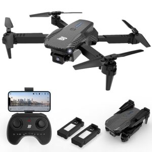 bezgar bd101 drone with 1080p camera for adults and kids - foldable fpv remote control drone with gestures selfie, auto hover, one key start/land, 3d flips, 2 batteries, toys gifts for boys girls
