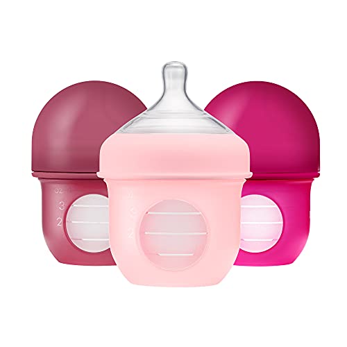 Boon NURSH Reusable Silicone Baby Bottles with Collapsible Silicone Pouch Design — Everyday Baby Essentials & NURSH Reusable Silicone Baby Bottles with Collapsible Silicone Pouch Design