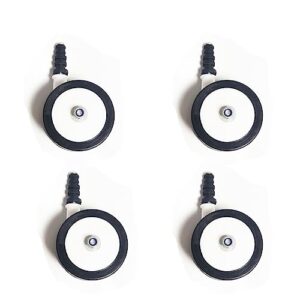 baby walker wheels replacement parts, 2'' plastic rubber wheels casters, removable, safe for all floors,set of 4 (black)