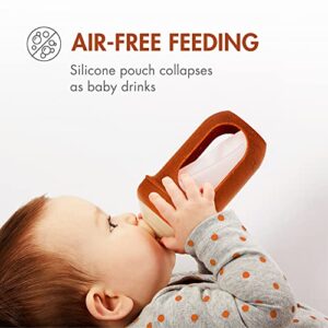 Boon NURSH Reusable Silicone Baby Bottles with Collapsible Silicone Pouch Design — Everyday Baby Essentials & NURSH Reusable Silicone Baby Bottles with Collapsible Silicone Pouch Design
