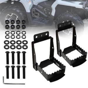 pairs atv foot rests for 4 wheeler rear passenger foot pegs universal foldable footrest compatible for polaris sportsman scrambler grizzly foreman cforce fourtrax