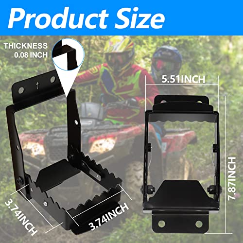 Pairs ATV Foot Rests for 4 Wheeler Rear Passenger Foot Pegs Universal Foldable Footrest Compatible for Polaris Sportsman Scrambler Grizzly Foreman Cforce Fourtrax