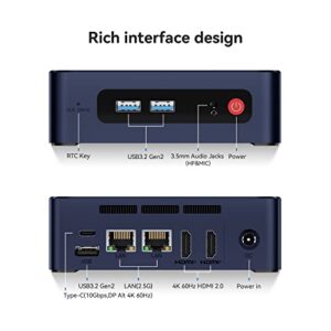 Beelink EQ12 Mini PC 16GB DDR5 500GB M.2 PCIe SSD, Intel 12th Alder Lake N100 (up to 3.4GHz), Mini Desktop Computer Supports Dual 2.5G LAN, WiFi6, BT5.2, USB3.2, 4K@60Hz Triple Display for Home/Office