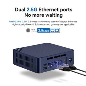 Beelink EQ12 Mini PC 16GB DDR5 500GB M.2 PCIe SSD, Intel 12th Alder Lake N100 (up to 3.4GHz), Mini Desktop Computer Supports Dual 2.5G LAN, WiFi6, BT5.2, USB3.2, 4K@60Hz Triple Display for Home/Office