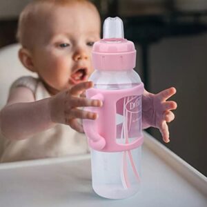 4Pack Bottle Handles for Dr Brown Narrow Baby Bottles, Baby Bottle Holder with Easy Grip Handles to Hold Their Own Bottle, Silicone Hands Free Bottle Feeder,