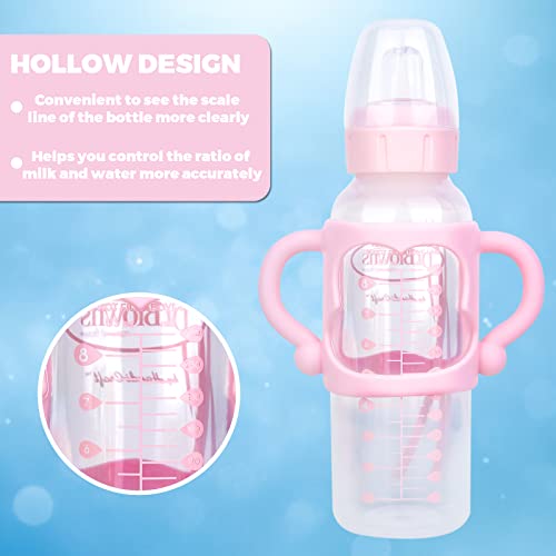 4Pack Bottle Handles for Dr Brown Narrow Baby Bottles, Baby Bottle Holder with Easy Grip Handles to Hold Their Own Bottle, Silicone Hands Free Bottle Feeder,