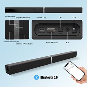 MZEIBO TV Sound Bar, Sound Bars for TV Bluetooth 5.0 Soundbar 50W 32Inch Split Soundbars with HDMI-ARC/Optical/AUX Connection, 2-in-1 Detachable Soundbar for Home Theater Audio