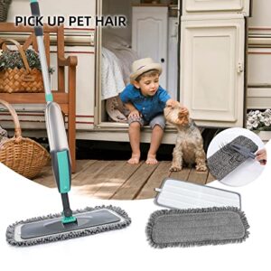 Spray Mops for Floor Cleaning Microfiber Floor Mop with 3 Washable Pads 1 Holder 1 Scraper Wet Dry Floor Cleaner 360 Degree Spin Dust Mop Hardwood Floor Mop