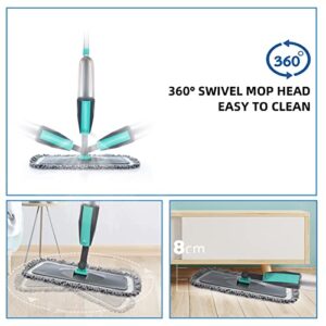 Spray Mops for Floor Cleaning Microfiber Floor Mop with 3 Washable Pads 1 Holder 1 Scraper Wet Dry Floor Cleaner 360 Degree Spin Dust Mop Hardwood Floor Mop