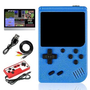 handheld game console for kids, retro handhel gaming console for adults, mini portable hand held games with 500 classic games 3.0-inch color screen, support two players (dark blue)