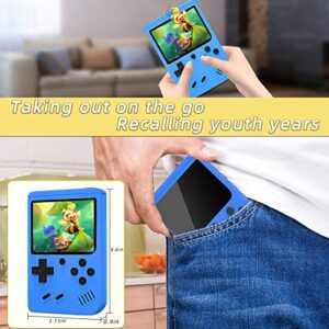Handheld Game Console for Kids, Retro Handhel Gaming Console for Adults, Mini Portable Hand Held Games with 500 Classic Games 3.0-Inch Color Screen, Support Two Players (Dark Blue)