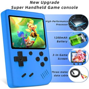 Handheld Game Console for Kids, Retro Handhel Gaming Console for Adults, Mini Portable Hand Held Games with 500 Classic Games 3.0-Inch Color Screen, Support Two Players (Dark Blue)