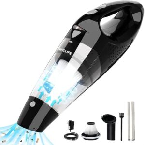 vaclife handheld vacuum, car vacuum cleaner cordless, mini portable rechargeable wireless vacuum cleaner with 2 filters, silver (vl188)