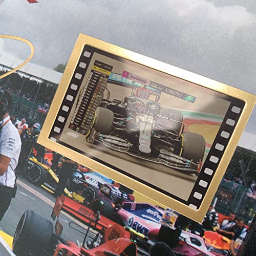 ORIMAMI Signed Lewis Hamilton Poster Wooden Framed Photo Art Decor,with 1x35mm G P 2020 Film Display,Cool Collectible Gifts for Formula One Racing Fans - 8x6 Inches